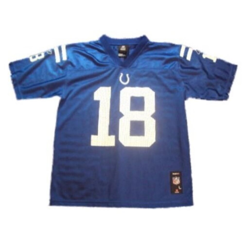 Boy Youth Colts #18 Peyton Manning Football Jersey Size L 14/16